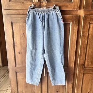 VINTAGE BRITTANIA-Women's Elastic Waist Blue Jeans Size 12